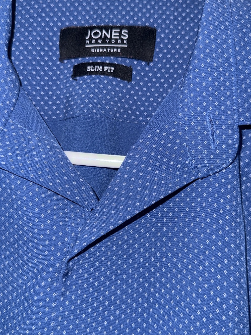 Jones New York Blue Mini-Dot Slim Fit Button-Down Shirt